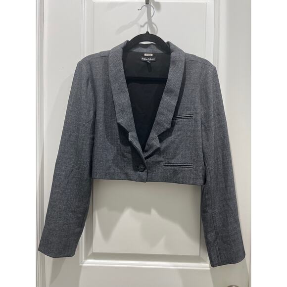 For Love And Lemons Turner Cropped Blazer in Grey Sz S - Picture 2 of 8